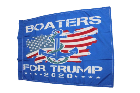 12x18 Boaters for Trump Flag displaying the American flag and and rope with anchor