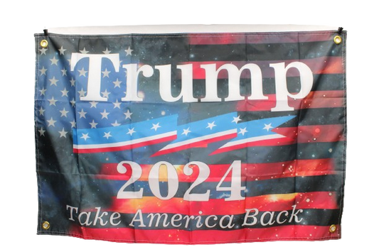 Full Color 2x3 flag with Trump 2024 Take America Back