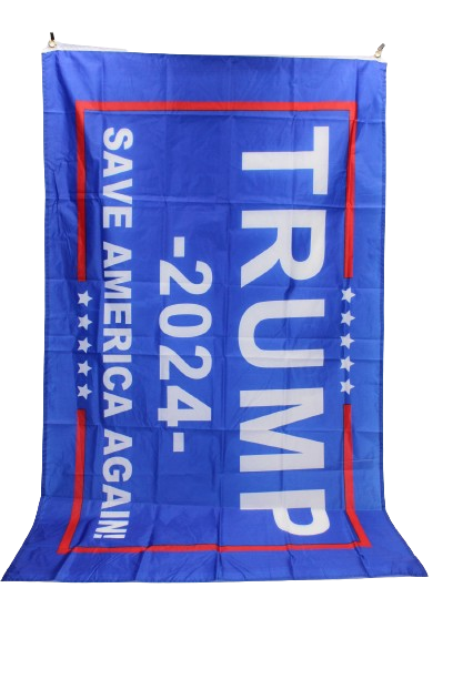 Blue flag 3x5 with Trump 2024 Save America Again