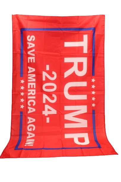 Red Trump 2024 3x5 Flag with Save America Again