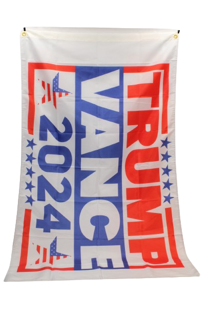 3X5 Flag displaying Trump Vance 2024 in bold Red White and Blue