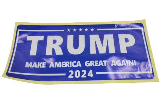 Trump Make America Great bin 2024 Bumper Sticker in Blue