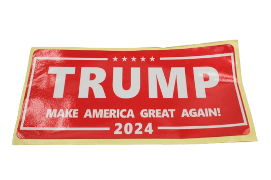 Trump make America great again 2024 bumper sticker in red